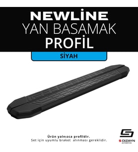 Newline Siyah Yan Basamak Profil 183 Cm Etekli 36lık