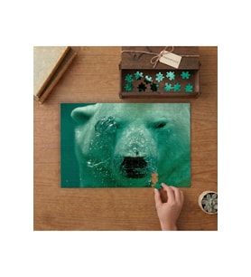 Suyun İinde Kutup Ayısı Tasarımı 240 parça Ahşap Puzzle Ahşap Kutuda MP02746