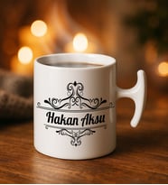 BK Gift Kişiye Özel İsimli Hammer Kulplu Beyaz Kupa Bardak-7, Arkadaşa Hediye, Sevgiliye Hediye, Doğum Günü Hediyesi
