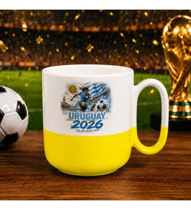 BK Gift Uruguay Taraftar Temalı 2026 Dünya Kupası Tasarımlı Sarı Joyful Kupa Bardak