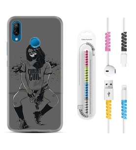 Huawei P20 Lite Mate 10 20 Lite Pro P40 Lite KılıfKablo Koruma Spiral Silikon Purest Evil 1627