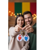 Ateş Ve Su Çift  Yılbaşı Yeni yıl Anahtarlığı Çift Anahtarlığı