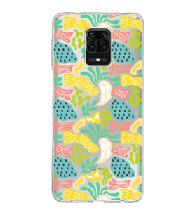 Xiaomi Redmi Note 9s ile Uyumlu 1mm Kapak Memphis Desen Tasarımlı Şeffaf Silikon Kılıf