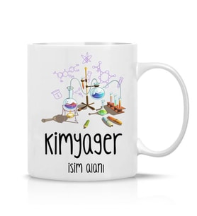 Kimyager Özel Hediye İsimli Çay Kahve Kupa Bardak-031
