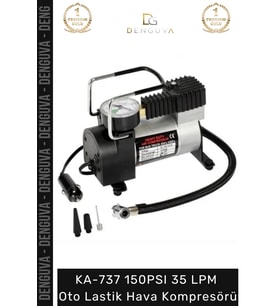 Özel Üretim 12V Güçlü Metal Gövde Taşınabilir Pompa KA737 150PSI 35 LPM Oto Lastik Hava Kompresörü