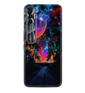 Tecno Spark 7 Pro Kılıf Resimli Desenli Silikon Platinium Series Mysterious World 1806