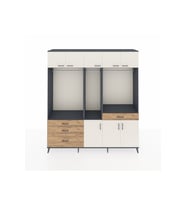 Hyperion Dolap 8 Raflı 4 Çekmeceli 3 Askılı 220x44x243 Antrasit-Aytaşı/Çam