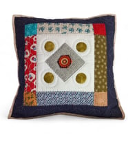 Patchwork Nakış İşlemeli Geleneksel Desenli Yastık