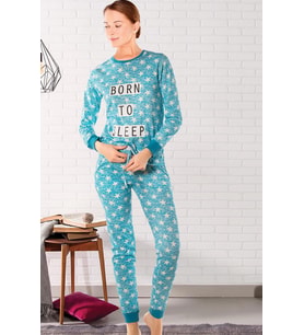 DoReMi Born to Sleep Bayan Pijama Takımı (Turkuaz)