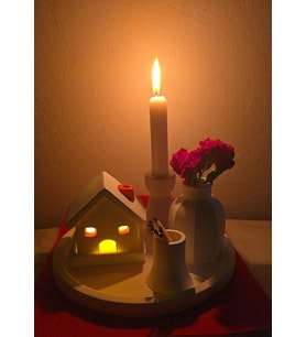 Beton Ev Tealight Mumluk Seti – Dekoratif Tepsi, Mumluk ve Kibritlik