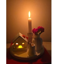 Beton Ev Tealight Mumluk Seti – Dekoratif Tepsi, Mumluk ve Kibritlik
