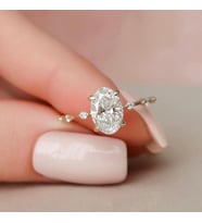 8x12 Premium Zircon Oval 14 Ayar Altın Tektaş / Sevgiliye Hediye / Tektaş Modelleri / Tektaş Yüzükler / Yüzük modelleri / Altın Yüzük