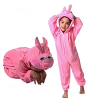 Mey İthalat® Çocuk Tavşan Kostümü Pembe Renk 4-5 Yaş 100 cm