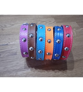 Metal Detaylı Aksesuarlı Deri Köpek Tasma (Kırmızı)