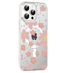 Joko Apple iPhone 15 Pro Floral Magsafe Kapak - Pembe
