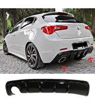 Alfa Romeo Guilietta Difüzör Parlak Siyah Plastik Sol Çift Çıkış Arka-difizör-bodykit-ek-karlık
