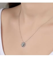 Taşlı Çicek Taş 925 Ayar Gümüş Kolye