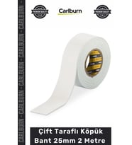 #Bant Güçlü Yapışkanlı Montaj Mukavemetli Pürüzsüz Çift Taraflı Köpük Bant 25mm 2 Metre - 1 Adet