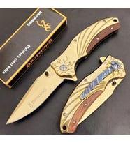 BROWNING metal gold yarı otomatik çakı 21cm