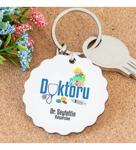 Kişiye Özel Çocuk Doktoru Papatya Anahtarlık
