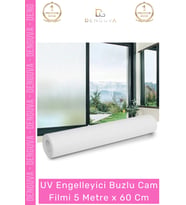 #CamFilmi UV Engelleyici Gizlilik Sağlayan Yapışkanlı Dekoratif Buzlu Cam Filmi 5 Metre x 60 Cm