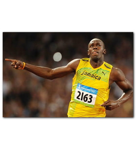 Cakatablo Usain Bolt Jamaika Sprint 2008 Olimpiyat Sporları MDF Tablo