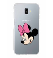 Samsung Galaxy J6 Plus  Kamera Korumalı Kapak Minnie Mouse Tasarımlı  Şeffaf  Kılıf