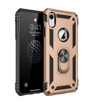 Newface Apple iPhone XR Kılıf Sofya Yüzüklü Silikon Kapak - Gold