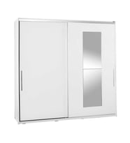 Adore Mobilya Elit Plus Aynalı Sürgülü Gardırop-Mat Beyaz 210x207x60 cm (GxYxD)
