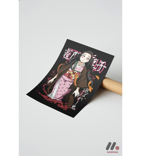 Demon Slayer Nezuko Anime Poster, Çerçevesiz Yüksek Kalite Duvar Afişi - Anime