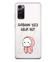 Samsung Galaxy S20 FE Uyumlu Garibanın Yüzü Gülür mü? Tasarımlı Şeffaf Telefon Kılıfı