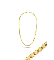 14 Ayar Altın Pullu Zincir Kolye 3 mm (Sarı Altın)