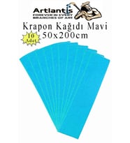 Renkli Krapon Kağıdı 50x200 cm 10 Adet Renkli Grapon Kağıdı Okul Sınıf Etkinlik Kreş Okul Öncesi Kırapon Grafon (Mavi)