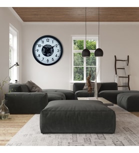River World Duvar Saati Çarklı 60 cm Standart Siyah