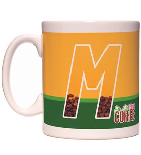 M Harfi Ok But First Coffee Kafein Kahve Tasarım  Harfli Kupa Bardak