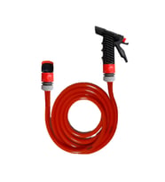 Plasyay Düz Sulama Yıkama Hortum Musluk Adaptörlü ve Yeni Tetik Başlıklı Set 7.5 Metre (Turuncu)