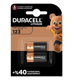 DURACELL CR123A 3 VOLT LİTYUM PİL (2Lİ PAKET FİYATI)