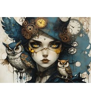 Nova Puzzle 1000 Parça Baykuşlu Gizem Puzzle - Kadın ve Baykuş