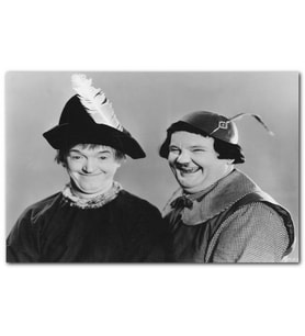 Cakatablo Stan Laurel ve Oliver Hardy Kostümlü MDF Tablo