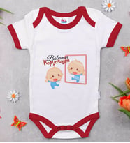 BK Kids Babamın Kopyasıyım Tasarımlı Kırmızı Bebek Body Zıbın-1