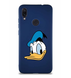 Xiaomi Redmi Note 7 Soft Premier Kapak Donald Duck-B Tasarımlı Silikon Kılıf - Lacivert (Şeffaf)