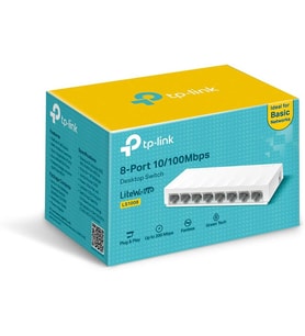 Tp-Link Ls1008, 8-Port 10/100 Mbps Fast Ethernet Switch, 8 Bağlantılı Ethernet Çevirici, Beyaz