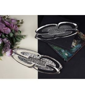 FESTIVE OVAL MEYVELIK SILVER 44X15 CM - BÜYÜK BOY - 1 ADET (Gümüş)