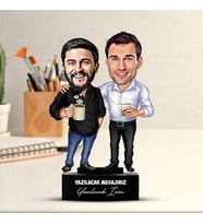 Kişiye Özel Sıkı Dostlar Arkadaşa Hediye Karikatürlü Biblo