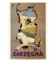 Sardunya'yı Ziyaret Edin Eski Italyan Seyahat Reklamı Tablo Ahşap Poster Dekoratif