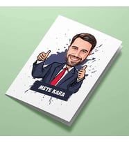 Kişiye Özel Pozitif Yakışıklı Erkek Karikatürlü Tebrik Kartı