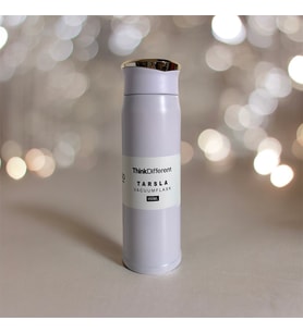 CLASSIC Stainless Steel Yandan Tutmalı  450 ML Günlük , Şık, Modern , Hediyelik Termos (Lila)