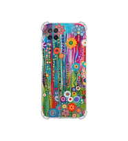 PrintiFy Samsung Galaxy M12 ile Uyumlu Düşlerin Dansı Serisi Folklorik Bahçe Tasarımlı Uv Baskılı Köşe Korumalı Antişok Kılıf