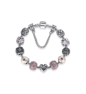 Tarz Pembe Mother Charm Bileklik Ahşap Kutu İçerisinde