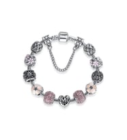 Tarz Pembe Mother Charm Bileklik Ahşap Kutu İçerisinde
